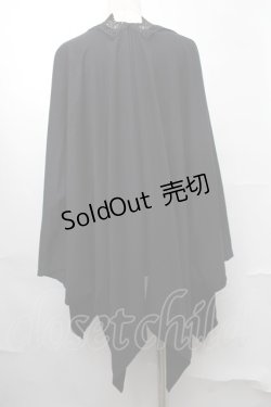 画像2: axes femme / バラ釦付UVイレヘムポンチョ  黒 S-25-08-09-031-AX-TO-HR-ZS