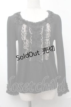 画像1: axes femme / リボンプルオーバー  黒 S-25-08-09-032-AX-TO-HR-ZS