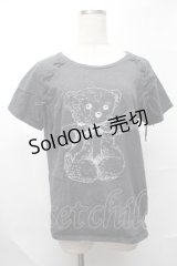 merry jenny / teddyTシャツ  グレー S-25-08-09-034-LO-TO-AS-ZS