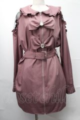 Ank Rouge / ビジューリボンZIPワンピース  ピンク S-25-08-09-036-CA-OP-AS-ZS