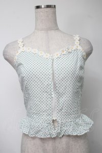 MILK / ドットキャミソール  オフｘグリーン S-25-08-09-037-ML-TO-AS-ZS
