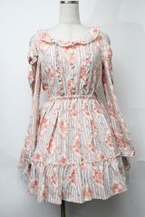 LIZ LISA / オープンショルダーストライプワンピース  サックス S-25-08-11-001-LO-OP-AS-ZS