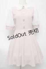 manon select / レース使いワンピース  ピンク S-25-08-11-040-LO-OP-SZ-ZT473