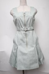 MYRTILLE / ジップジャンパースカート - ミントグリーン S-25-08-11-042-LO-OP-SZ-ZS