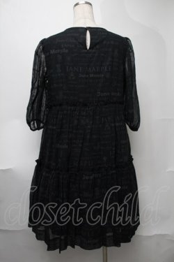 画像2: Jane Marple / シアーロゴのコットドレス  黒 S-25-08-11-049-JM-OP-AS-ZS