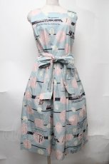 画像1: Jane Marple / Jolies broderies apron dress  ブルーグレー S-25-08-11-050-JM-OP-AS-ZT351 (1)