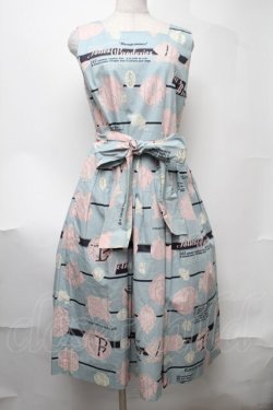画像1: Jane Marple / Jolies broderies apron dress  ブルーグレー S-25-08-11-050-JM-OP-AS-ZS