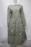 Jane Marple / Liberty William Morris いちご泥棒ワンピース  グリーン S-25-08-11-051-JM-OP-AS-ZS