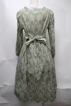 画像2: Jane Marple / Liberty William Morris いちご泥棒ワンピース  グリーン S-25-08-11-051-JM-OP-AS-ZS