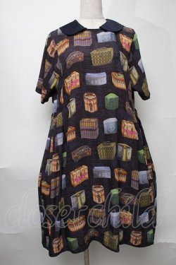 画像1: Jane Marple Dans Le Salon / Vintage Biscuits Canワンピース  ネイビー S-25-08-11-052-JM-OP-HR-ZS