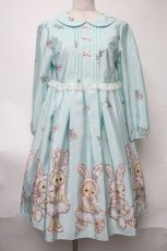 画像1: Emily Temple cute / Sister Bearワンピース  サックス×ピンク S-25-08-11-064-ET-OP-AS-ZT474 (1)
