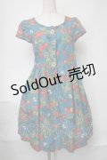 Jane Marple / springガーデンプリントのハイウエストホルターサンドレス  ブルー S-25-08-11-066-JM-SK-HR-ZT351