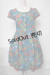 Jane Marple / springガーデンプリントのハイウエストホルターサンドレス  ブルー S-25-08-11-066-JM-SK-HR-ZT351