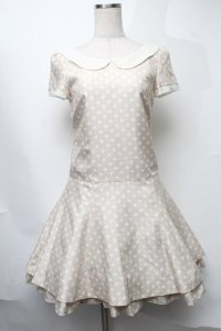 MILK / ドットワンピース  ベージュ S-25-08-11-007-ML-OP-AS-ZT483