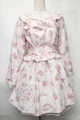 LIZ LISA / フラワーレター柄ワンピース  ピンク S-25-08-11-009-LO-OP-AS-ZS