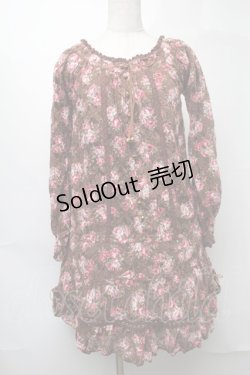 画像1: LIZ LISA / 花柄ニットレースワンピース  ブラウン S-25-08-11-002-LO-AC-AS-ZI