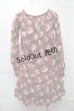 画像2: LIZ LISA / 花柄ニットレースワンピース  ブラウン S-25-08-11-002-LO-AC-AS-ZI