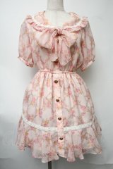 LIZ LISA / アンティーク花柄ワンピース  ピンク S-25-08-11-014-LO-OP-AS-ZS