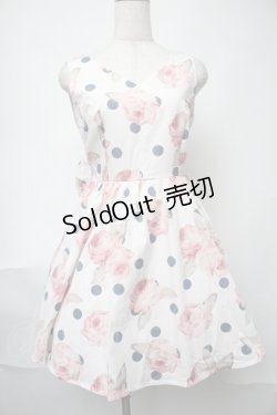 画像1: LIZ LISA / バラｘドットジャンパースカート  ピンク S-25-08-11-024-LO-OP-HR-ZI