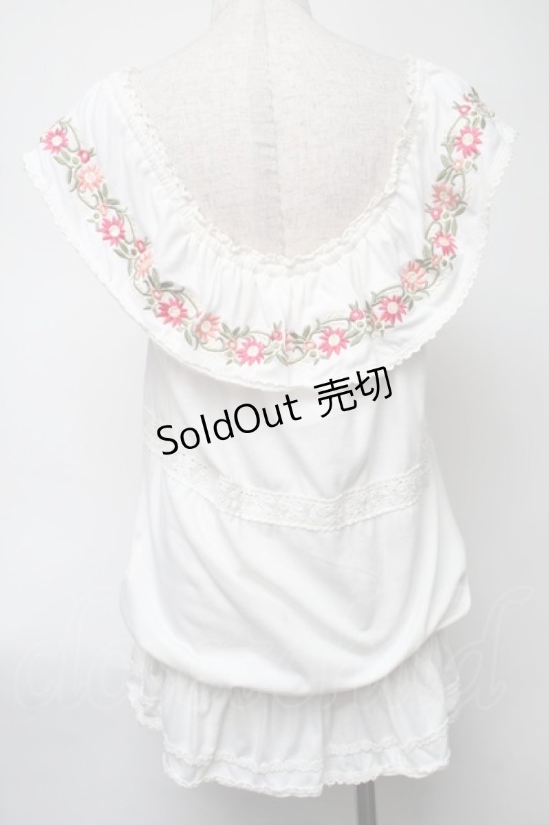 画像2: LIZ LISA / お花刺繍チュニック 0 白 S-25-08-11-026-LO-OP-SZ-ZI (2)
