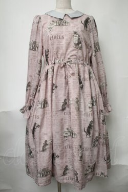 画像1: Perla nell'ostrica / キャットサーカス襟付きワンピース  ピンク S-25-08-11-028-LO-OP-HR-ZS