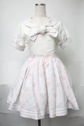 LIZ LISA / ローズプリントセーラーワンピース  白ｘピンク S-25-08-11-035-LO-OP-AS-ZS