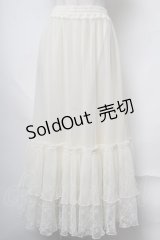 axes femme / レース切替ティアードスカート  オフ S-25-08-13-051-AX-SK-AS-ZS