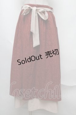 画像1: axes femme / バイカラーコットンレーススカート  オレンジ S-25-08-13-054-AX-SK-AS-ZS