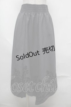 画像1: axes femme / フロッキーイエヘムスカート  グレー S-25-08-13-055-AX-SK-AS-ZS