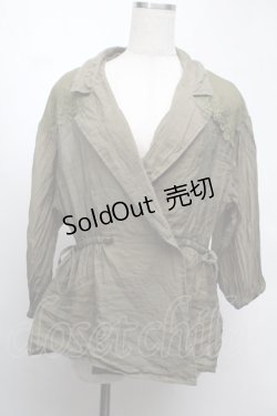 画像1: axes femme POETIQUE / レースデザインシアーブルゾン  カーキ S-25-08-13-014-AX-TO-AS-ZS