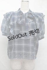 evelyn / チェックトップス  紺 S-25-08-13-018-LO-TO-AS-ZS