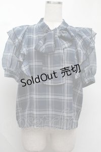 evelyn / チェックトップス  紺 S-25-08-13-018-LO-TO-AS-ZS