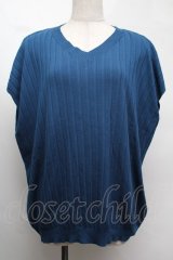 axes femme / リブニットプルオーバー  ブルー S-25-08-13-019-AX-TO-AS-ZS