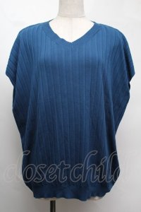 axes femme / リブニットプルオーバー  ブルー S-25-08-13-019-AX-TO-AS-ZS