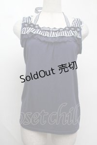 axes femme / ストライプ配色ホルタータンク  紺 S-25-08-13-020-AX-TO-AS-ZS
