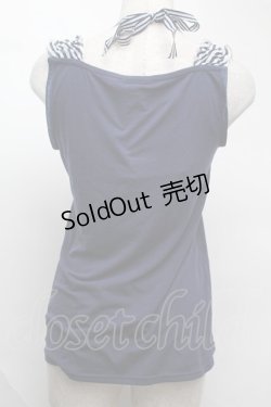 画像2: axes femme / ストライプ配色ホルタータンク  紺 S-25-08-13-020-AX-TO-AS-ZS