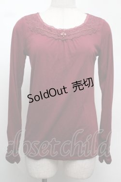 画像1: axes femme / ビジュー配色カットソー  ワイン S-25-08-13-025-AX-TO-AS-ZI