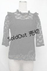 Rojita / 総レーストップス  黒 S-25-08-13-028-LO-TO-AS-ZS