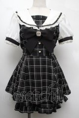 LIZ LISA / 半袖セーラーカラーセットアップ  黒ｘ白 S-25-08-13-029-LO-OP-HR-ZS