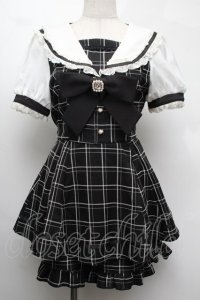 LIZ LISA / 半袖セーラーカラーセットアップ  黒ｘ白 S-25-08-13-029-LO-OP-HR-ZS