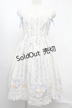 画像1: metamorphose / Happy Bellシャーリングジャンパースカート  白ｘサックス S-25-08-13-034-ME-OP-HR-ZS