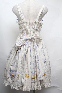 画像2: metamorphose / Happy Bellシャーリングジャンパースカート  白ｘサックス S-25-08-13-034-ME-OP-HR-ZS