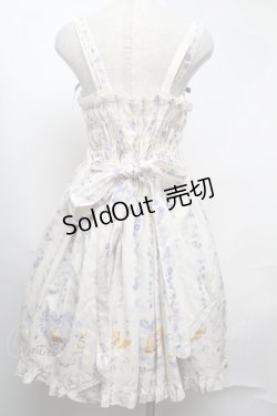 画像2: metamorphose / Happy Bellシャーリングジャンパースカート  白ｘサックス S-25-08-13-034-ME-OP-HR-ZS
