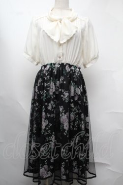 画像1: axes femme / ドッキングワンピース  黒ｘオフ S-25-08-13-037-AX-OP-AS-ZS