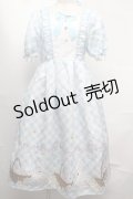 axes femme Kawaii / イースター柄ワンピース  サックス S-25-08-13-042-AX-OP-HR-ZS