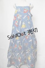 Jane Marple / Juicy fruitsティアードワンピース  青 S-25-08-13-044-JM-OP-AS-ZS