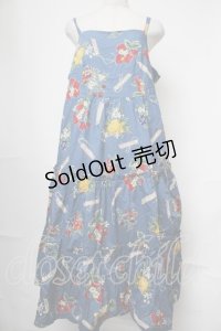 Jane Marple / Juicy fruitsティアードワンピース  青 S-25-08-13-044-JM-OP-AS-ZS