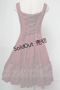 画像2: metamorphose / クラシックジャガードヨーク切替ジャンパースカート  エンジ S-25-08-13-046-ME-OP-HR-ZS
