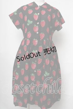 画像1: Jane Marple / Strawberry field40’sワンピース  黒 S-25-08-13-048-JM-OP-AS-ZS
