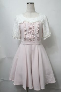 画像1: mille fille closet by LODISPOTTO / 切替ワンピース  ピンクｘオフ S-25-08-14-048-LO-OP-AS-ZS